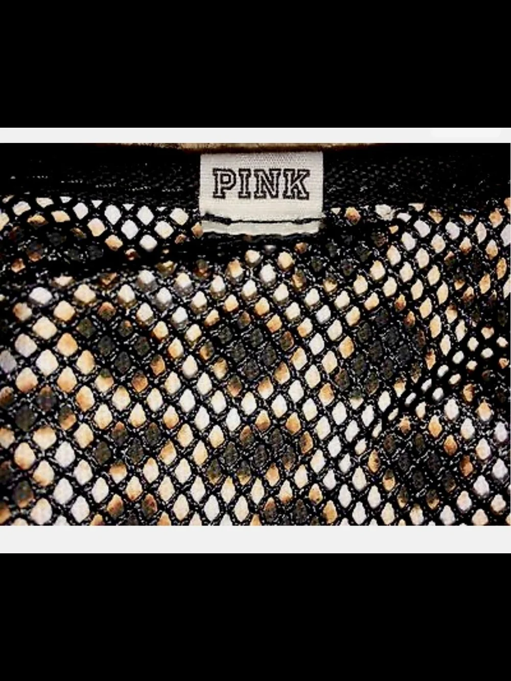 PINK Victoria's Secret Black Mesh Leopard Trim Organizer